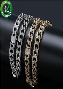 Hip Hop Jewelry Mens Chain Luxury Designer Necklaces Miami Cuban Link Gold Iced Out Chains Bling Diamond Rapper DJ Fashion P Style Charms1517387