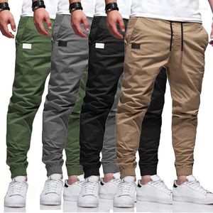 Pantaloni da uomo cargo sciolto abiti oversize dritti lavoro grigio solido versatile lavoro indossare jogger neri pantaloni maschi di cotone casual