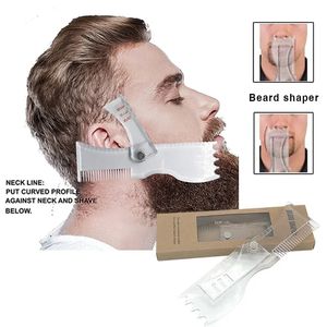 5 I 1 män skägg modellerande linjal som formar styling mall kamroterbara mäns skönhetsverktyg för hår trimning mustasch barberare