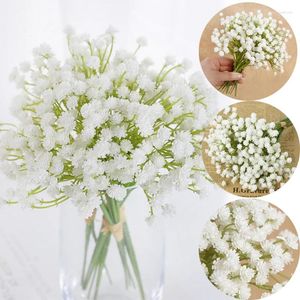 Dekorativa blommor 2/4st White Babys Breat Flower Artificial Gypsophila For Wedding Bride Bouquet Floral Arrangement Home Decor Fake Plant