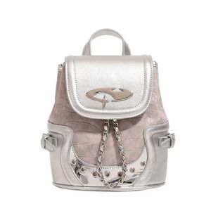 MBTI Y2k Backpacks for Women Harajuku Fashion Luxury Designer Aesthetic Backpacks Casual Small Original Female Pu Leather Bag 240426