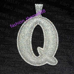 Heavy Weight 925 Silver Iced Out Custom Big Letter q Pendant Moissanite Initial Letters Pendant