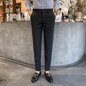 Men's Suits Gentlemen's Choice: Elegant Business Pants - Tailored Fit Smooth Fabric Perfect For Office & Formal Events 5706