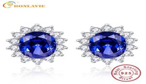 Bonlavie 3CT Blue Tansanit Ohrringe Luxus Kate Prinzessin 925 Sterling Silber Engagement Hochzeitsstudent Ohrringe Brincos D18926016406128