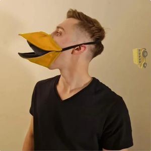 Talking Duck Face Cover Funny Creative Bird Beak Mask Justerbart öronrep Återanvändbar skydd Mask Party Wear Mask Halloween 240430