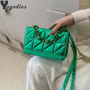 Evening Bags Luxury Design Women's Armpit Shoulder Fashion Chain Quilted Purses And Handbag For Female PU Leather Laser Crossbody Bag