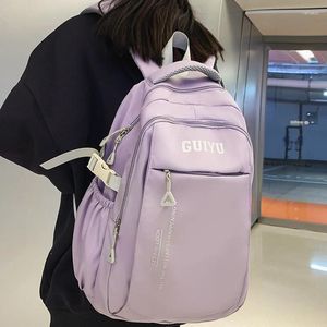 Mochila unissex de grande capacidade múltiplos bolsos estudantes de estilo minimalista meninos mochila bolsa de viagem à prova d'água