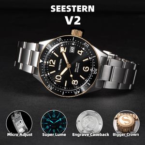 S434 Diver Watch Men Automatisk NH35A -rörelse BGW9 LUMBINOER MEKANISK HANDLEWATCHES 20ATM VATTENSKAPT SAPPHIRE DEPLYGMENT BUCKLE 240419