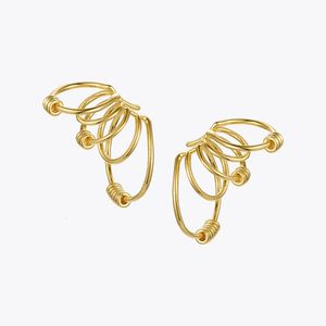 Enfashion Multilayer Circle Earrings onearrings for Women for Gold Color Rock Earingsのピアスファッションジュエリーe201174 240418