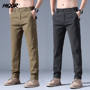 HIQOR Spring Summer Straight Trousers For Men Brand Ropa Hombre In Business Pantalones Casual Pants Male Cotton Man Pant 38 240417