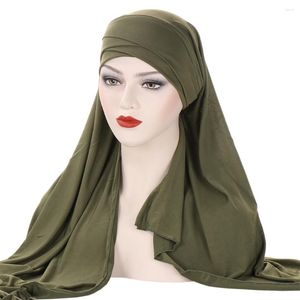 Ethnic Clothing Muslim Women Cross Forhead Jersey Hijab Sleep Chemo Hat Beanie Soft Headwrap Headscarf Turban Cap Headwear