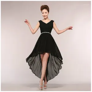 Party Dresses V-neck Asymmetrical Chiffon Short Prom Plus Size 2024 Lace-up Formal Evening Gown