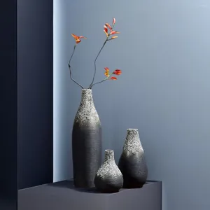 Vasen Nordic Style Home Decor Vase Dekoration Schwarzer Keramik Schneeflocken Kunst Blume Arrangement Büro Ästhetik Raum