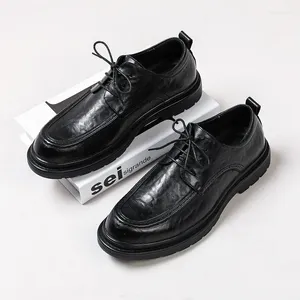 Casual Shoes Men's Leather Spring And Autumn Fashion Urban Youth Lace-Up Large Size