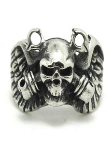 2st Snabb Ghost Skull Grenade Ring 316L Rostfritt stål Fashion Jewelry Cool Biker Double9824310