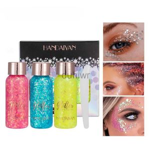 Body Glitter Eye Glitter Nail Hair Body Face Glitter Gel Art Flash Loose Sequin Cream with Smear Spoon Multifunctional Festival Glitter Decor d240503