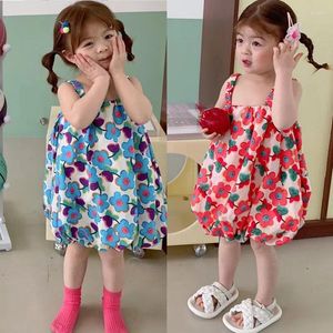 Girl Dresses Girl Grirt Flower Stenne Dress Dress Bud 2024 Design estivo Gentle Sweet Childrens Abbigliamento