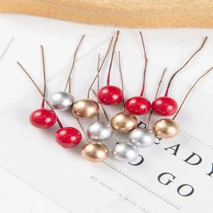Dekorative Blumen künstlicher Polychrom kleine runde Perle für Haus Hochzeitsgarten Weihnachten Girlande Zierdekoration DIY Candy Box