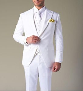 Costume Homme Formal Custom Smoking Terno Masculino White Jacket Men Dress Man Wedding Tuxedo Groomsmen Mens Wedding Suits6030026