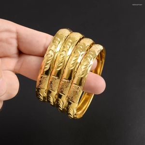 Bangle 4pcs 65mm Dubai Africa Bulbalhas de cores de ouro africanas Etiópia Europeia Meninas Mulheres Man Jewelry Wedding Bride Gifts