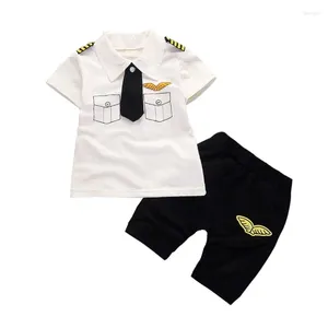 Kleidungssets Sommer 0-4T Baby Jungen Kinder Baumwolle kurze Cartoon T-Shirt Shorts Zweiteiler Set lässig