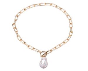 Pearl Pendant Necklace Punk Big Bead Long Golden Chain Halsband Barock Stil för kvinnor Bröllopsgåva62192831601821