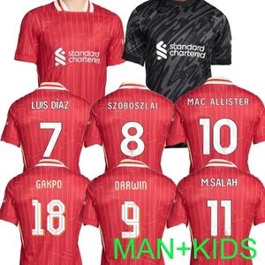 24 25 MAC Allister Soccer Jersey Gakpo Darwin 2024 2025 Gravenberch Luis Diaz Alexander Arnold Football Kit Tops Dorts Men Kids Mode