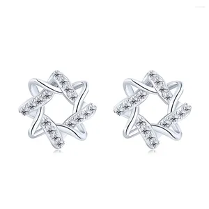 Gestüt Ohrringe S925 Silver Ear Forest Serie Super Unsterbliche Mikro -Set Hexagonal Star Sty