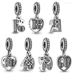 Loose Gemstones 925 Sterling Silver Cubic Zirconia 16th 18th 21st 30th 40th 50th 60th Birthday Celebration Dangle Charms DIY Jewelry Making
