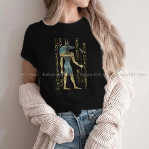 Kvinnors T -skjortor Magiska egyptiska forntida Egypten Kultur Polyester Tshirts Anubis Print Shirt Funny Tops