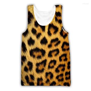 Herren -Tanktops Persönlichkeit 3D -Druck Leoparden Vest Casual Streetwear Sommer Ärmel und Hemden Sports Frauen männliche Kleidung