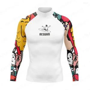 Frauen Badebekleidung Herren Rashguard Langarm Schwimmhemd UV-Schutz Surf T-Shirts Surfenanzug Tauchen Schwimmen Streiterschneider Ausschlag Guard Fitnessstudio