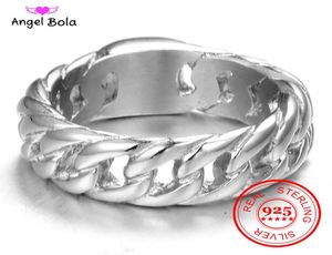 Finger Art Retro S925 srebrny Buddha Pierścień punkowy biżuteria biżuteria szeroka pierścień łańcucha 1636203