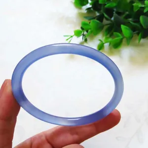 Bangle Pure Natural Blue Mała okrągła bransoletka Chalcedony Panie