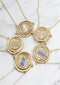 Peripheral Metal Pendant Neckplaces Time Converter Hourglass Pendant European and American Rotating Alloy Necklace AC3072802286