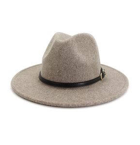 Panama Cap Jazz Feed Fedora Hats Männer Frauen Wolle formelle Hut Hut Womens Lady Fashion Bim Caps Mann Frau Trilby Chapeau Herbst Wint9747965