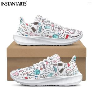 Casual Shoes InstantArts Cartoon Women Road Running Unisex Mesh Breattable Jogging Lightweight Sneakers Nursing