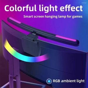 Masa lambaları kavisli/doğrudan LED bilgisayar ekranı ışık arka ışık monitörü çubuk göz koruması ayarlanabilir rgb çalışma ofisi okuma aydınlatması