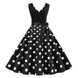 Kadınlar midi elbisesi, sıkı yüksek bel kolsuz A-line gevşek hem retro 50s 60s Lady Prom Party 240426