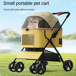 Carrinho de estimação portátil portátil para cães para cães pequenos e médios Dobrável com um grande espaço para caminhada ao ar livre