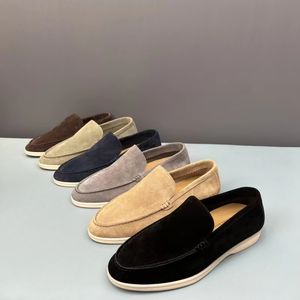 Designer skor sommarvandring loafers platt häl casual skor loro mens tasman vintage loafers mocka klänning sko piano äkta läder pianaa sneakers