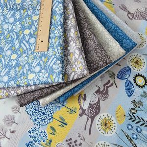 Fabric Pure Cotton Fabric Handmade DIY Rabbit Swallow Dandelion Printed Plain Cloth by Half Meter d240503