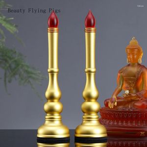 Candle Holders Alloy Simulated Candlestick Holder Buddhist Temple Sacrificial Supplies Chinese Style Pray For Auspiciousness Feng Shui