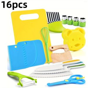 Dinnerware Sets 16pcs Cooking And Baking Toolkit Kitchen Tools Safe Utensils Plastic