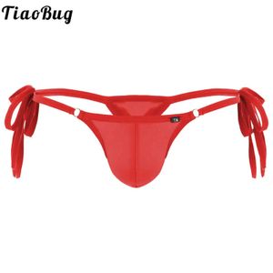 Underbyxor Mens kort midja thong Underkläder slips o-ring andas cabriolet påse g-rep tyg pool party nattklubb q240506