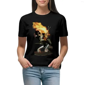 Polos femininos Aces Frehley Live Tee T-Shirt Summer Tops Camisa estampada de animais para meninas algodão