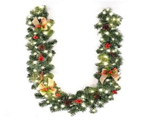 1827M Artificial Christmas Pise Garland Wreath Pine Tree Ornament GoldpinkBluered Year Navidad Decor 2110216902797