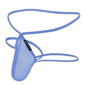 Underpants Super sexy transparent underwear mens Penis pocket thong thin mesh G-string mini Tanga Plus size S-XL Q240430