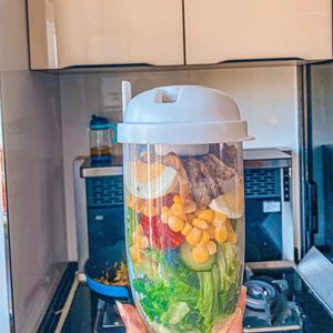Garrafas de água Salada fresca de copo de recipiente com molho de garfo portátil Bento Box Box Breakfast Breakfast Manter Peso Logo
