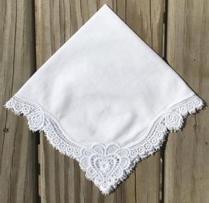 12 PCS handkerchief White soft 100 cotton Wedding Handkerchief Elegant Embroidered crochet lace For3080781